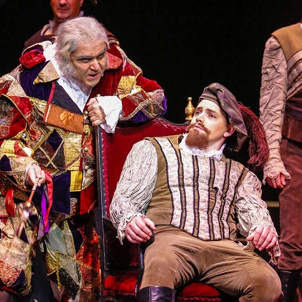 Michael Tallino as Marullo in Anchorage Opera's production of Rigoletto, 2016.